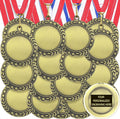 Blank Award Medals 50pc with Red White Blue Ribbons - DIY