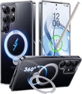 CASEKOO Crystal Clear 360 Spin Magnetic Stand for Samsung Galaxy S25