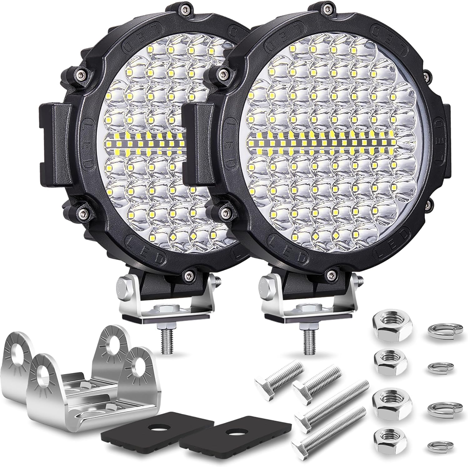7 Inch Round LED Off Road Lights for Trucks and ATVs - 120W