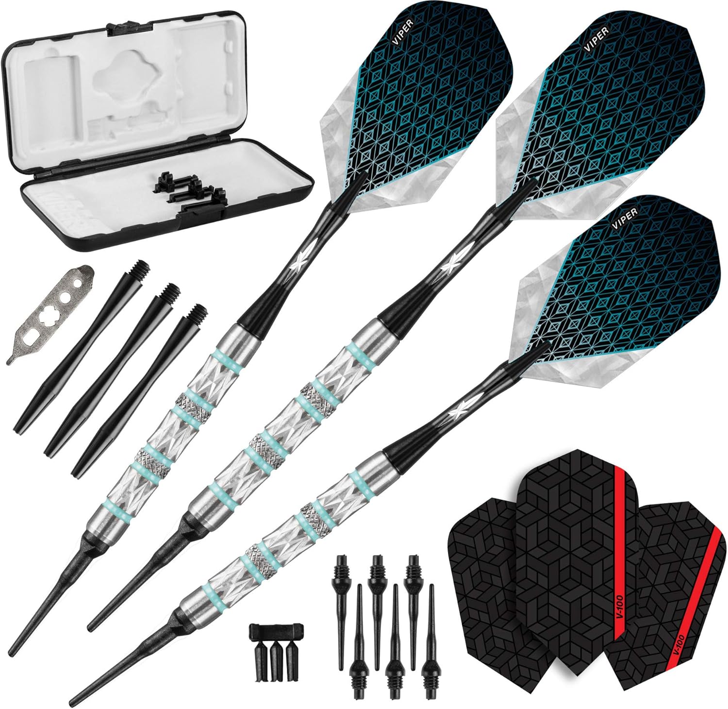 Viper Diamond 90% Tungsten Soft Tip Darts with Travel Case