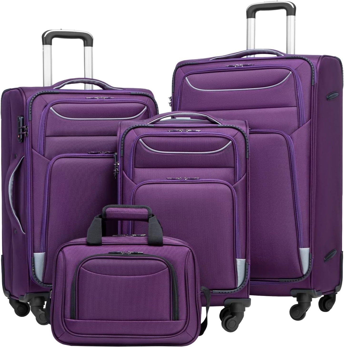 Coolife Luggage 4 Piece Set with TSA Lock - Lightweight & Stylish