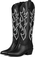 Knee-High Cowboy Boots for Women - Classic Almond Heel