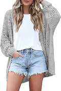 Lightweight Crochet Cardigan for Women Long Sleeve Open Front