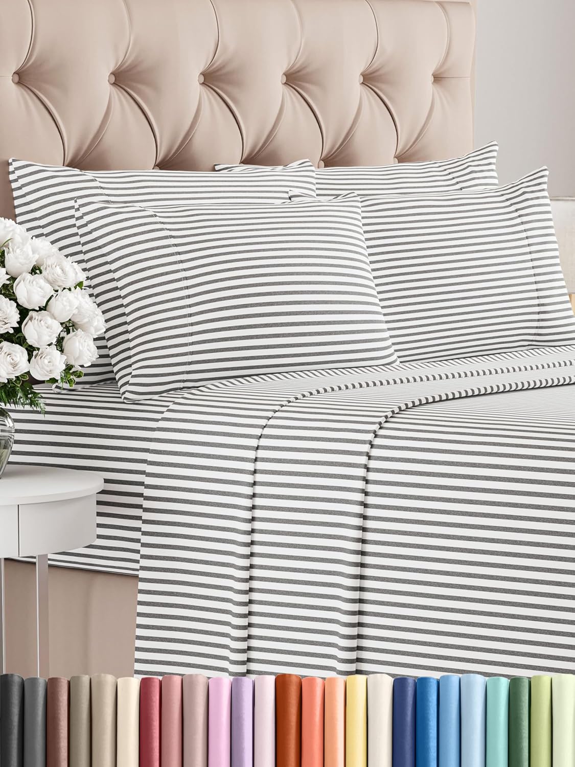 Queen 6 Piece Sheet Set - Soft Cooling Sheets for Hot Sleepers
