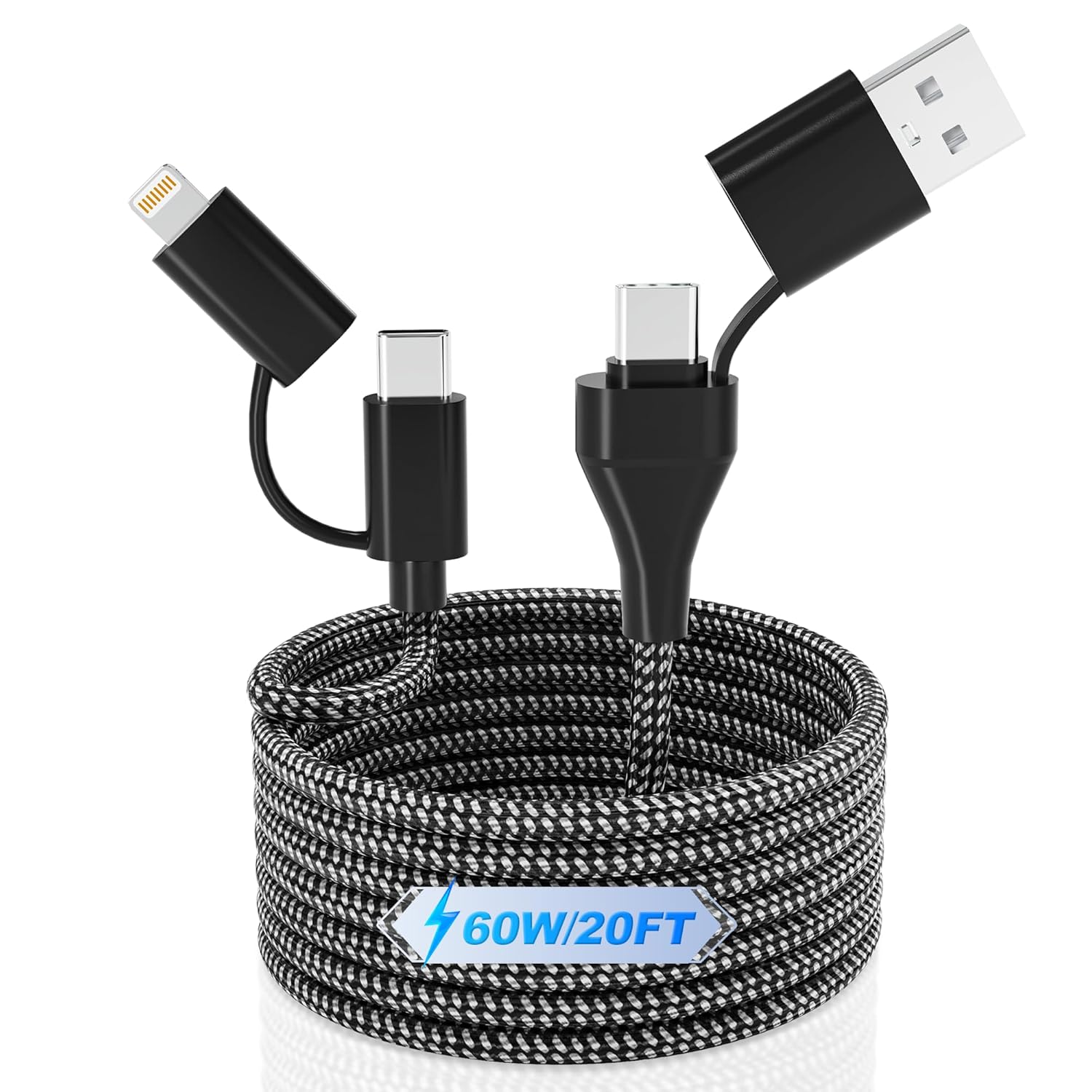 Ultra Fast 60W 4-in-1 Lightning Cable 20FT