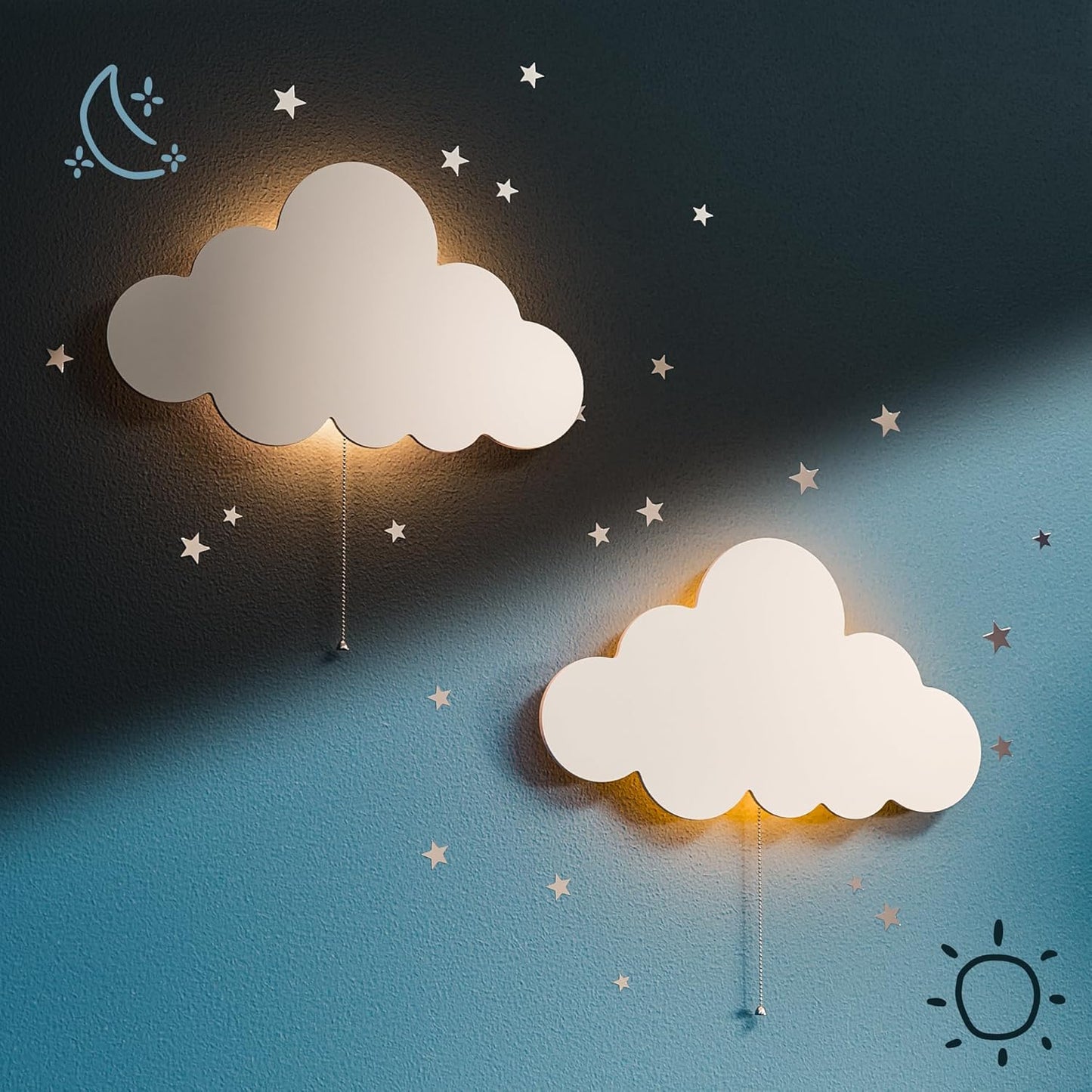 Floating Cloud Wall Lamp for Nursery - Cute Kids Bedroom Light