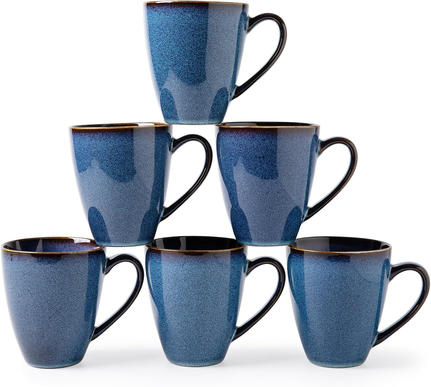 Unique Starry Blue 17 OZ Coffee Mugs Set of 6 for Home & Office