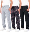 Boys Tech Fleece Open Bottom Sweatpants 3 Pack - Warm, Soft Fit In