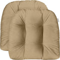 Cozy Set of 2 Tufted U-Shape Wicker Cushions from Sunbrella