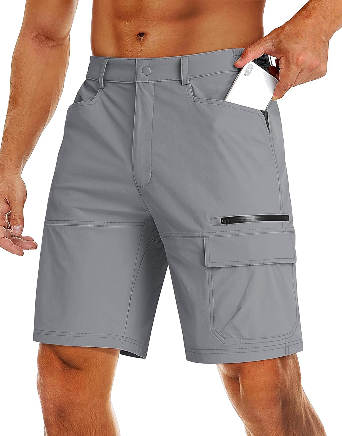 MAGCOMSEN Men's Hiking Cargo Shorts 9in Quick Dry Lightweight