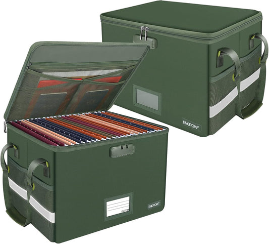 ENGPOW Fireproof Document Box with Lock for Secure Storage
