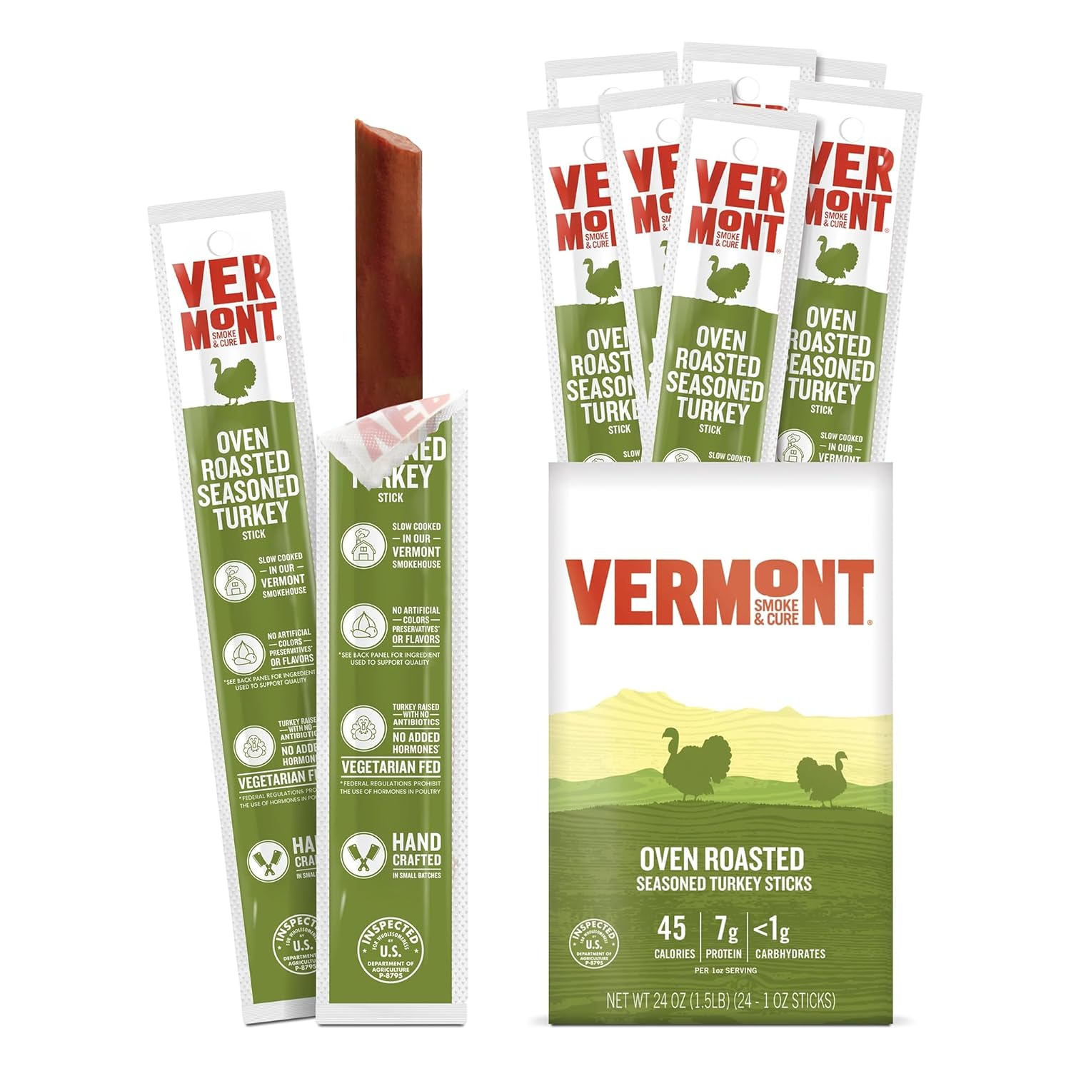 Vermont Smoke & Cure Oven Roasted Turkey Meat Sticks 24-Pack