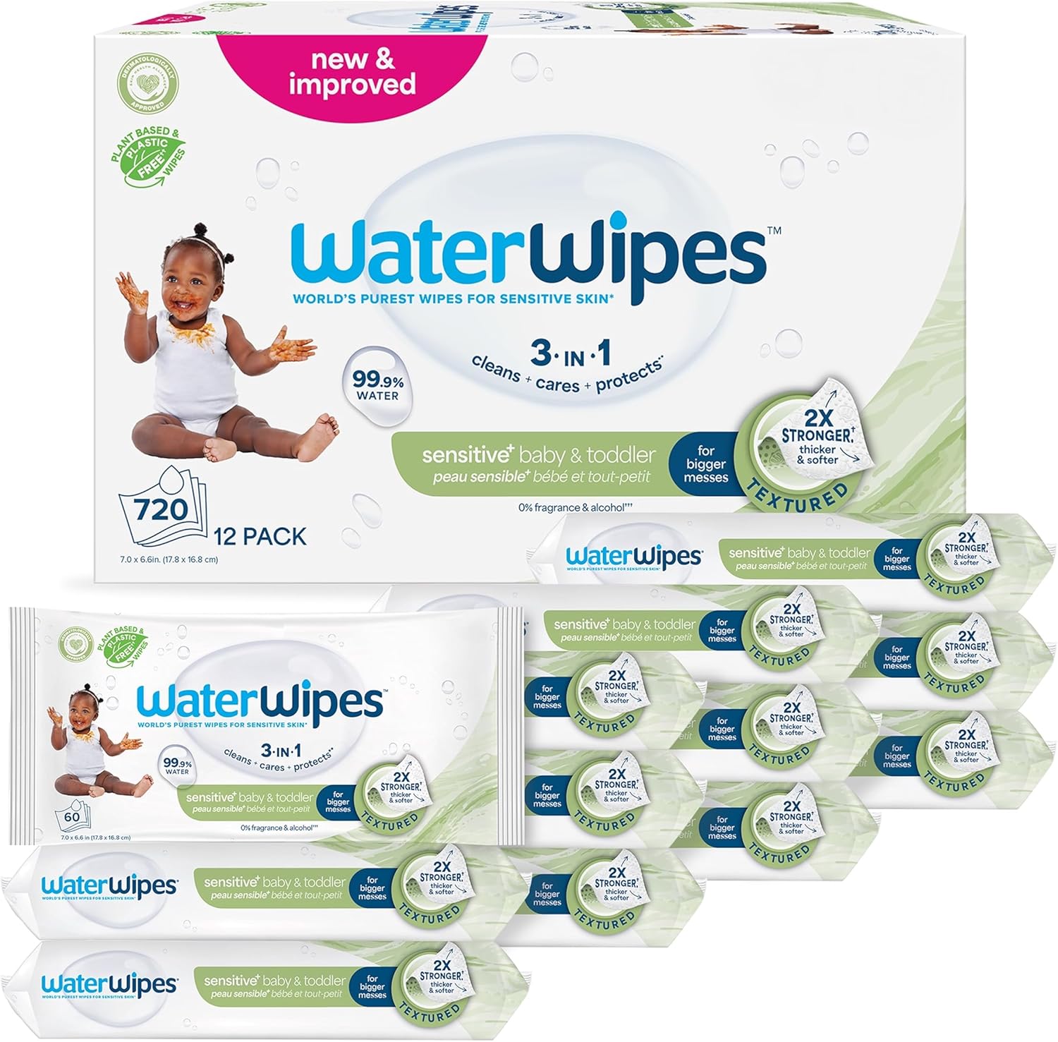WaterWipes Sensitive+ Baby & Toddler Wipes for Gentle Care