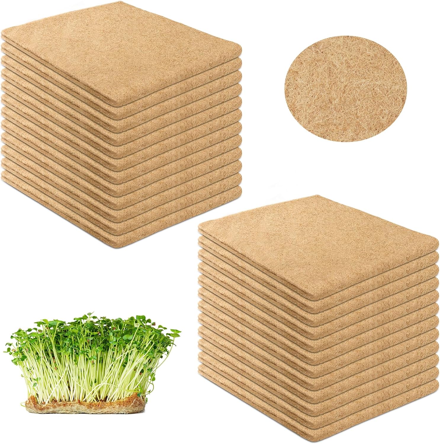 24 Pack Jute Plant Grow Mats for Microgreens Hydroponics