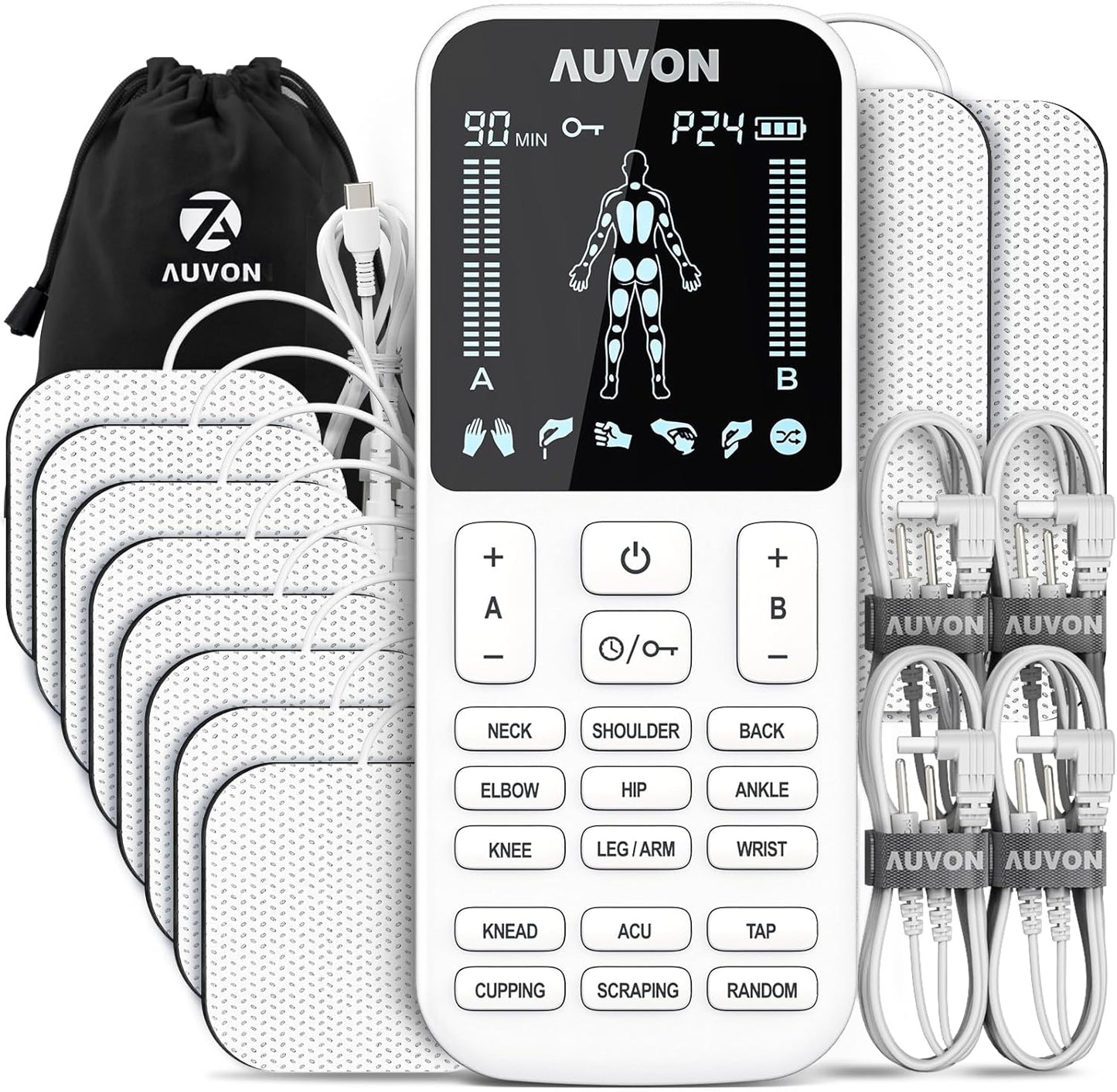 AUVON TENS Unit Muscle Stimulator for Effective Pain Relief