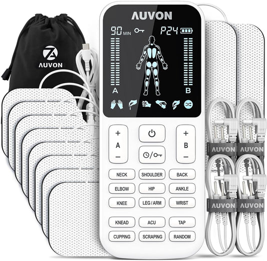 AUVON TENS Unit Muscle Stimulator for Effective Pain Relief