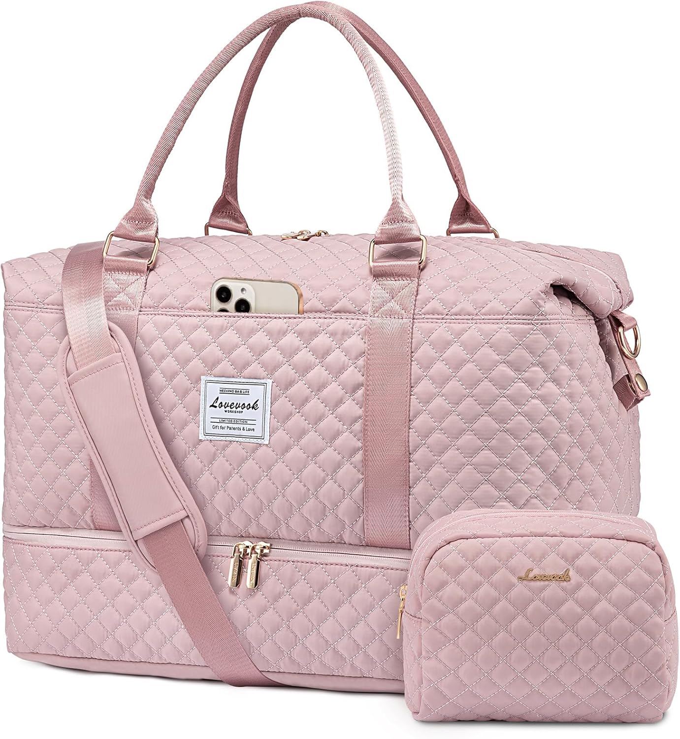 LOVEVOOK Travel Duffle Bag with Shoe Compartment for Women
