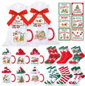 Christmas Mug Gift Set 6-Pack with Fuzzy Socks and Gift Bags - Festive
