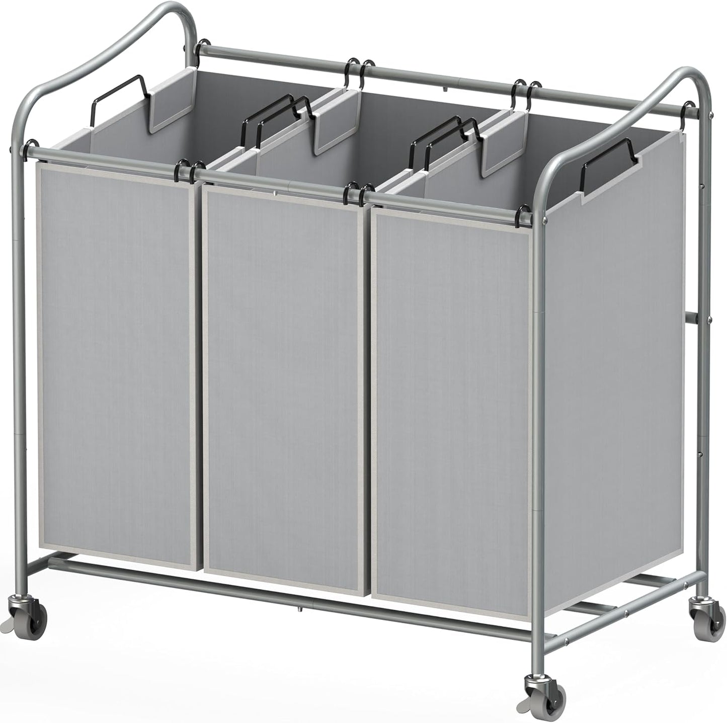 Heavy-Duty 3-Bag Laundry Sorter Cart for Efficient Sorting