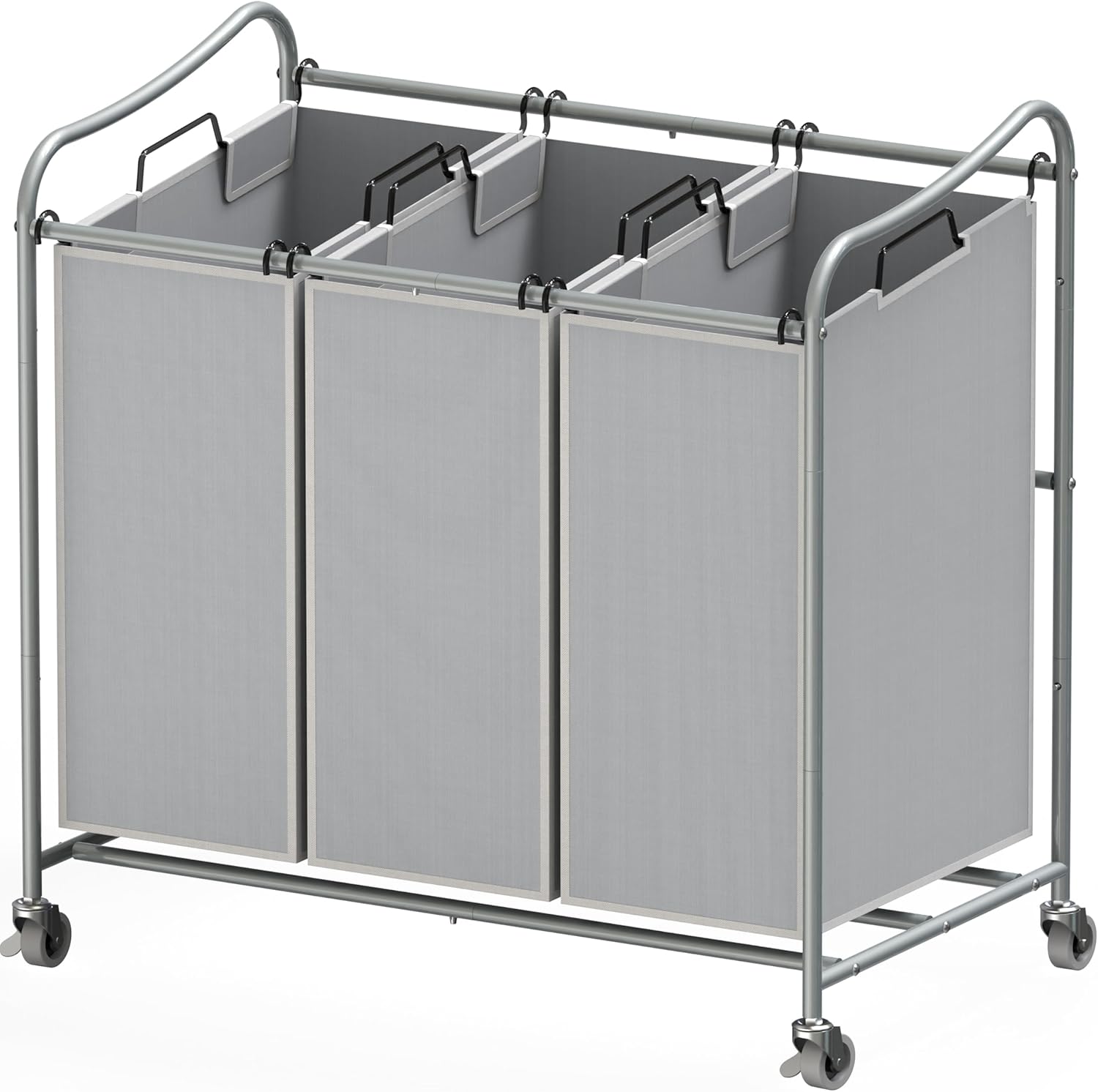 Heavy-Duty 3-Bag Laundry Sorter Cart for Efficient Sorting