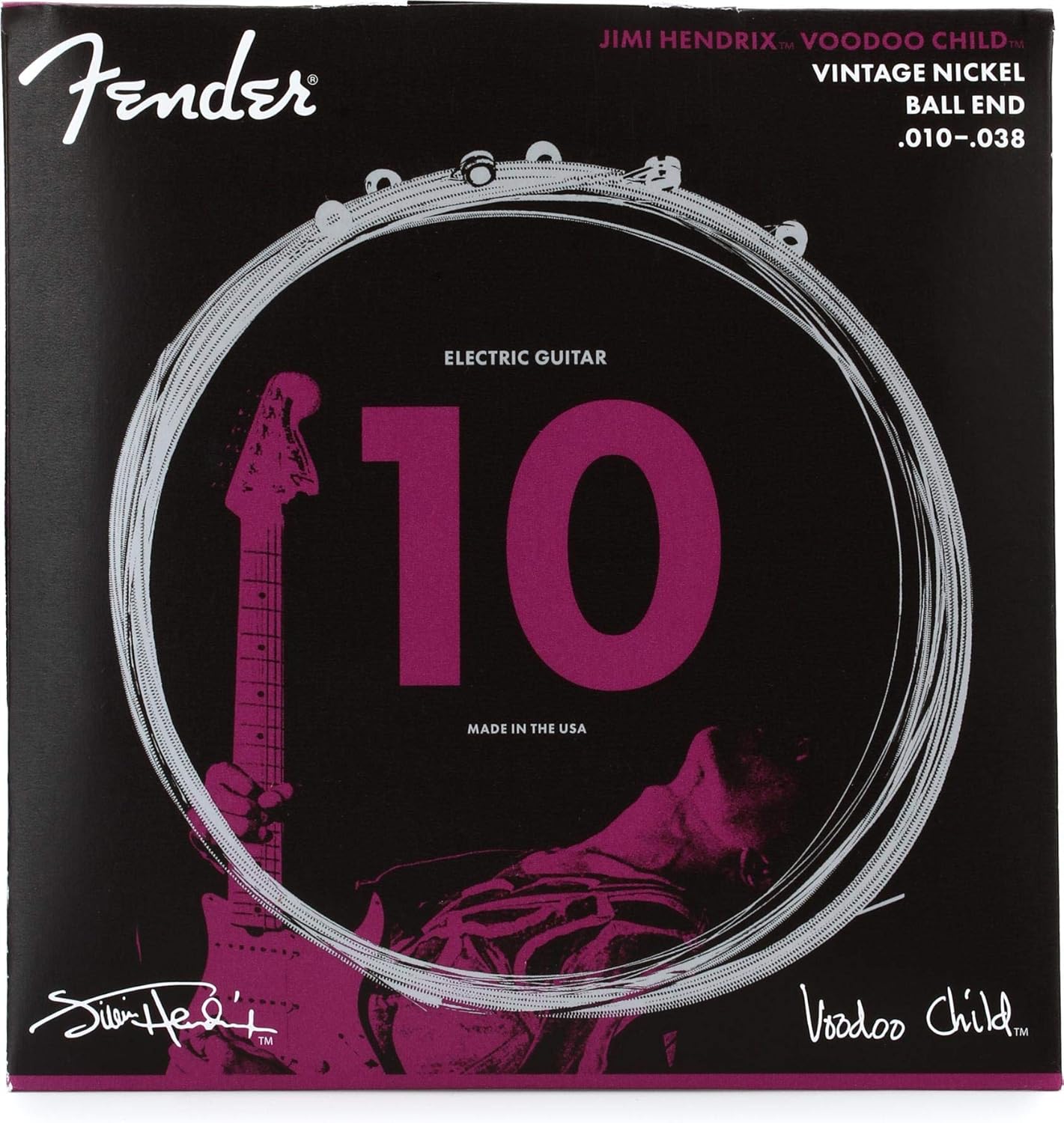 Fender Vintage Nickel Guitar Strings, Ball End, .010-.038