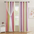 Star Curtains Pink Yellow Purple 34x72 in 2-Panel Blackout Set