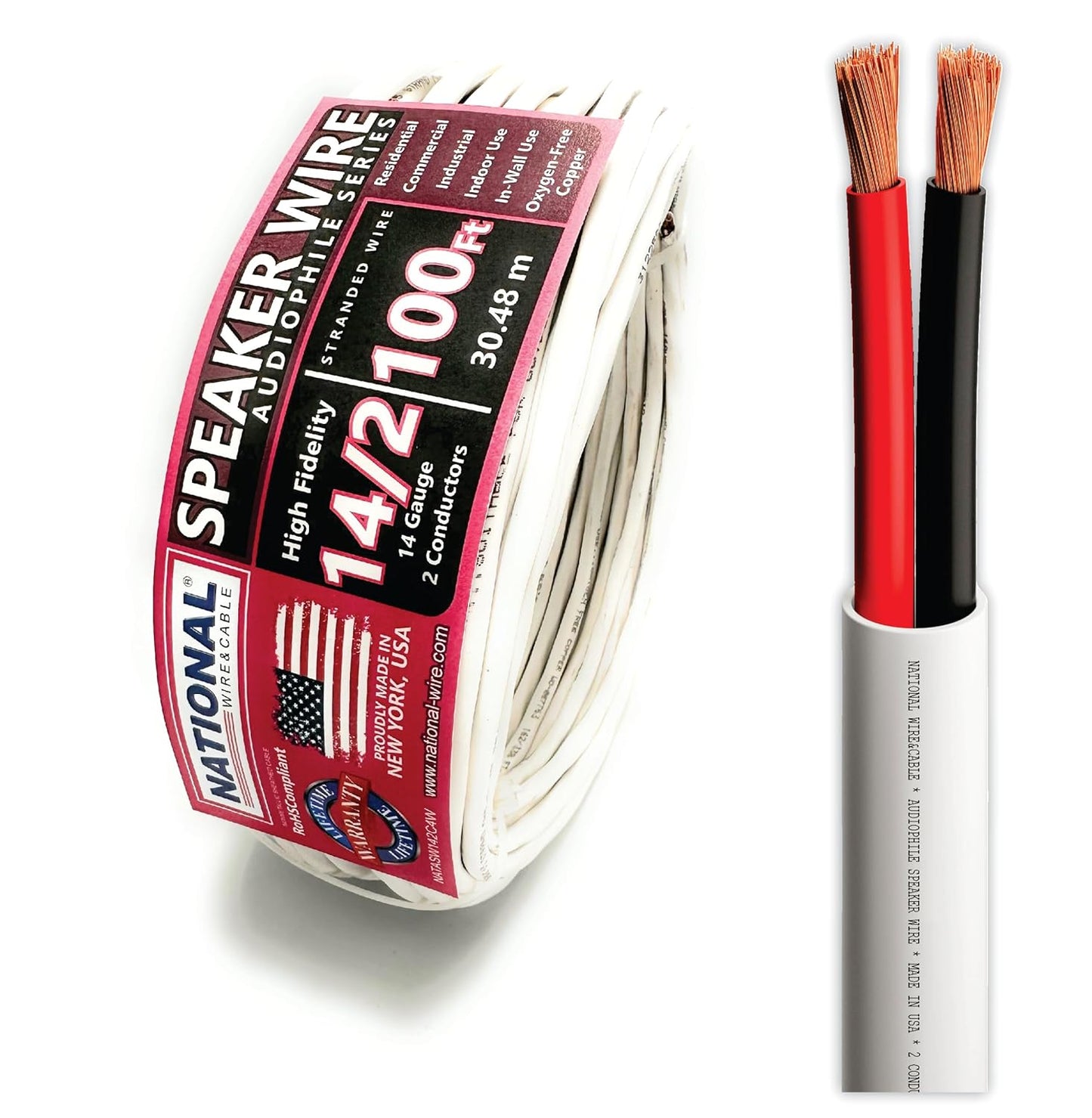 14/2 Audiophile Speaker Wire for Superior Sound Clarity