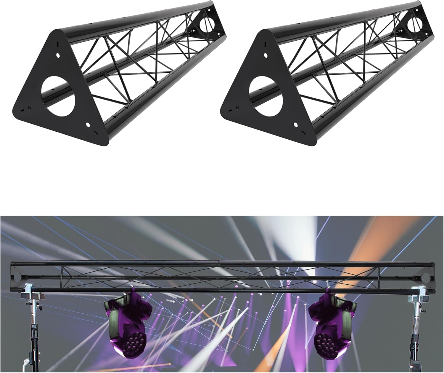 KUAFU 2 x 5ft Triangle Truss Lighting System Stand for Events