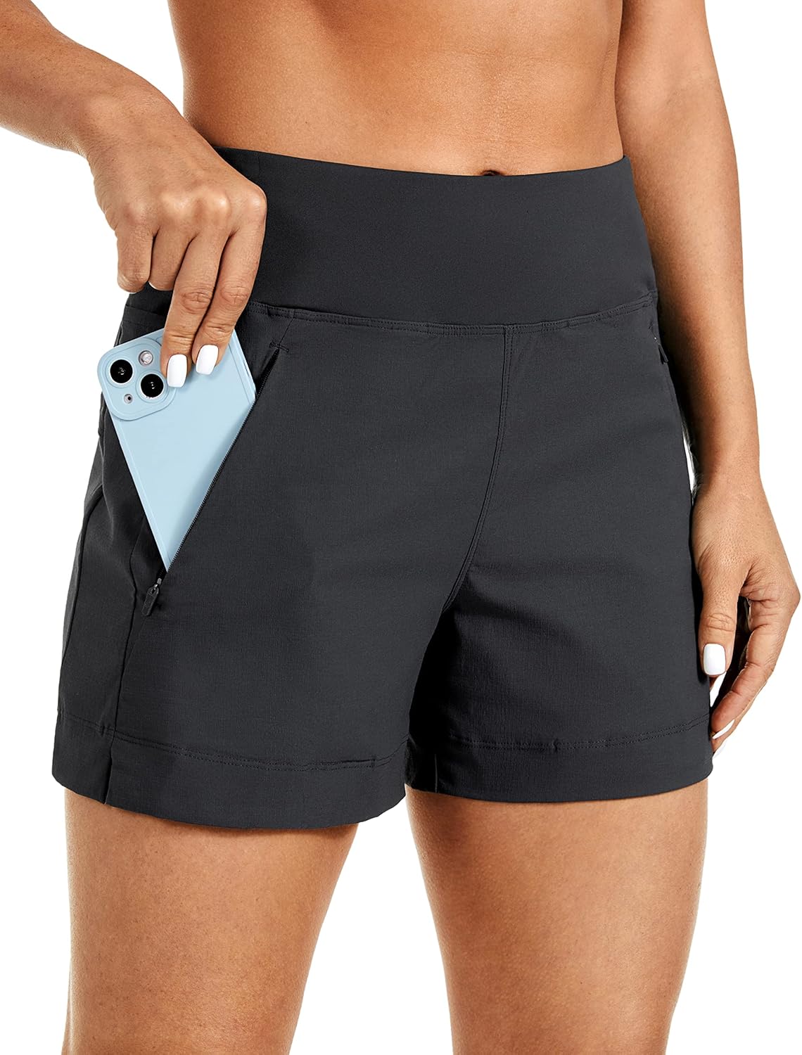 CRZ YOGA Women's Lightweight Mid Rise Hiking Shorts for Summer