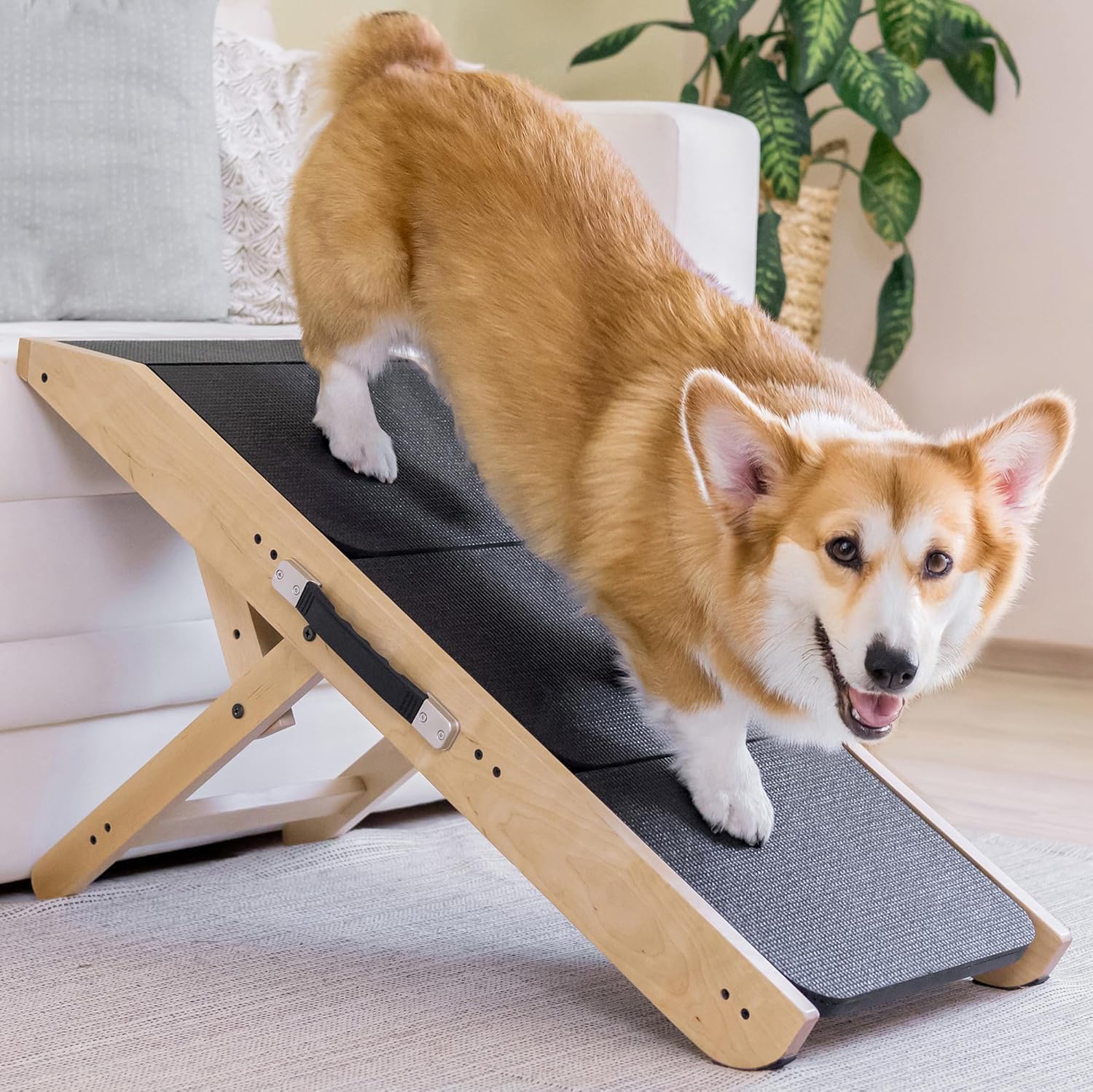 Dog Steps for Bed & Couch - Adjustable 2-in-1 Ramp & Stairs