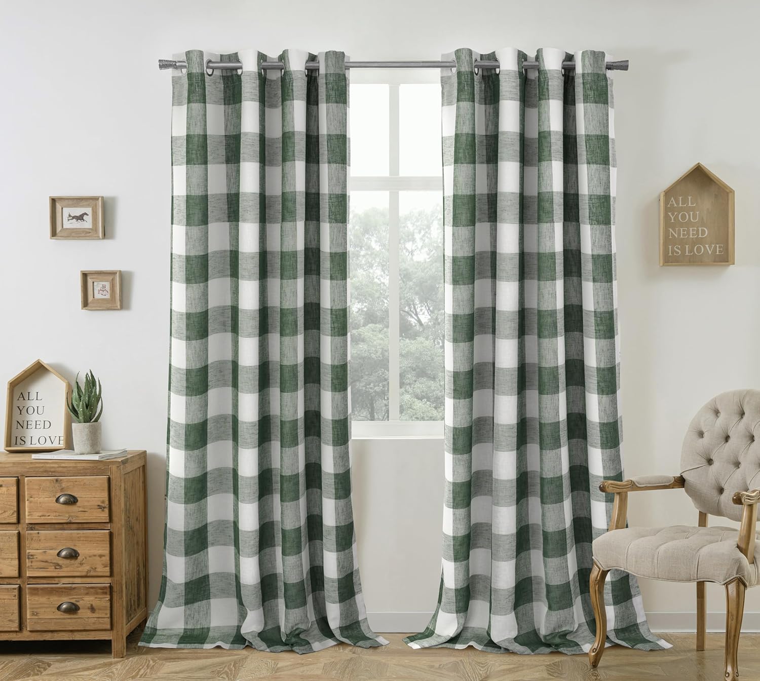 DriftAway Buffalo Plaid Check Curtains for Stylish Home Decor