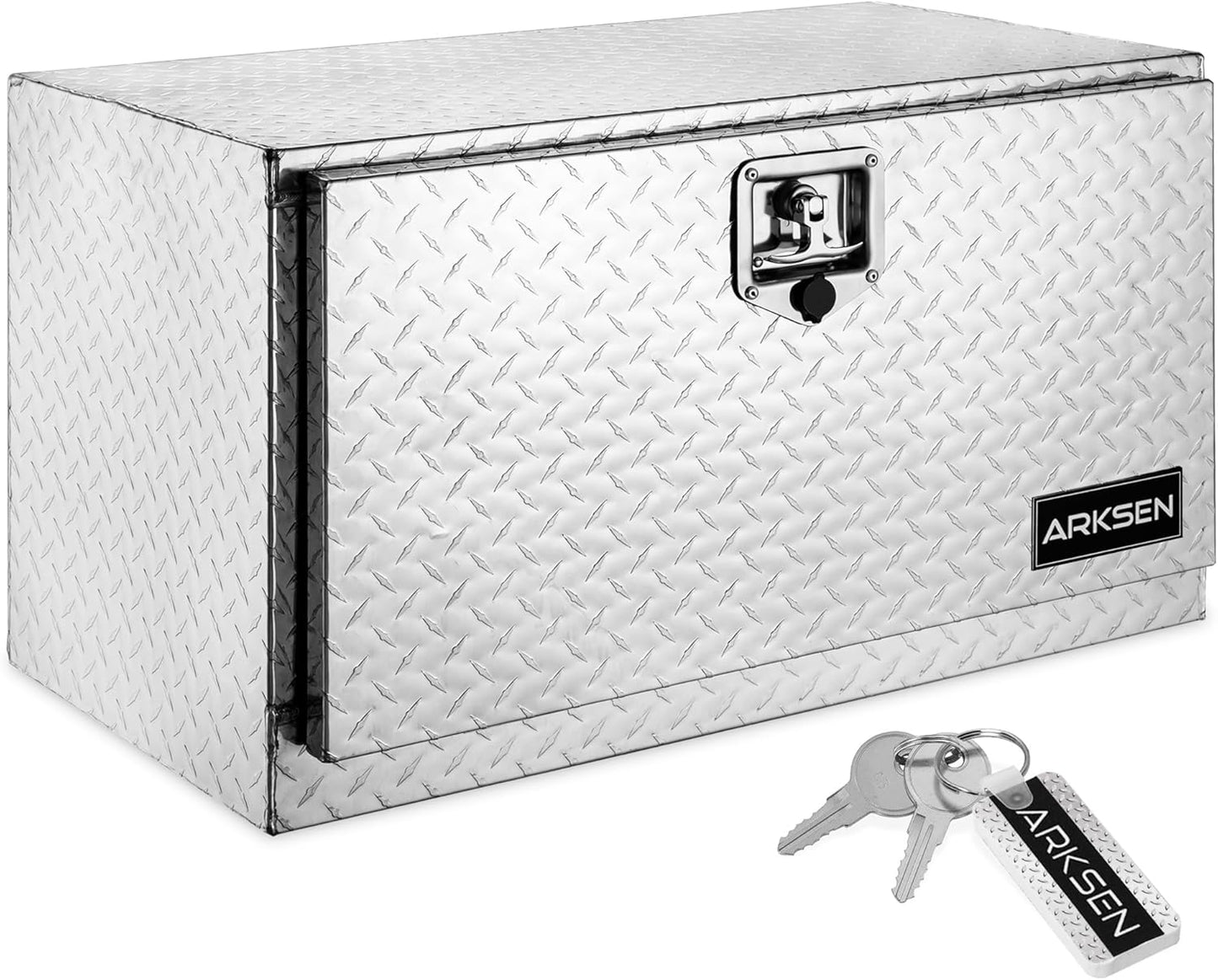 ARKSEN 30 Inch Heavy Duty Aluminum Diamond Plate Tool Box