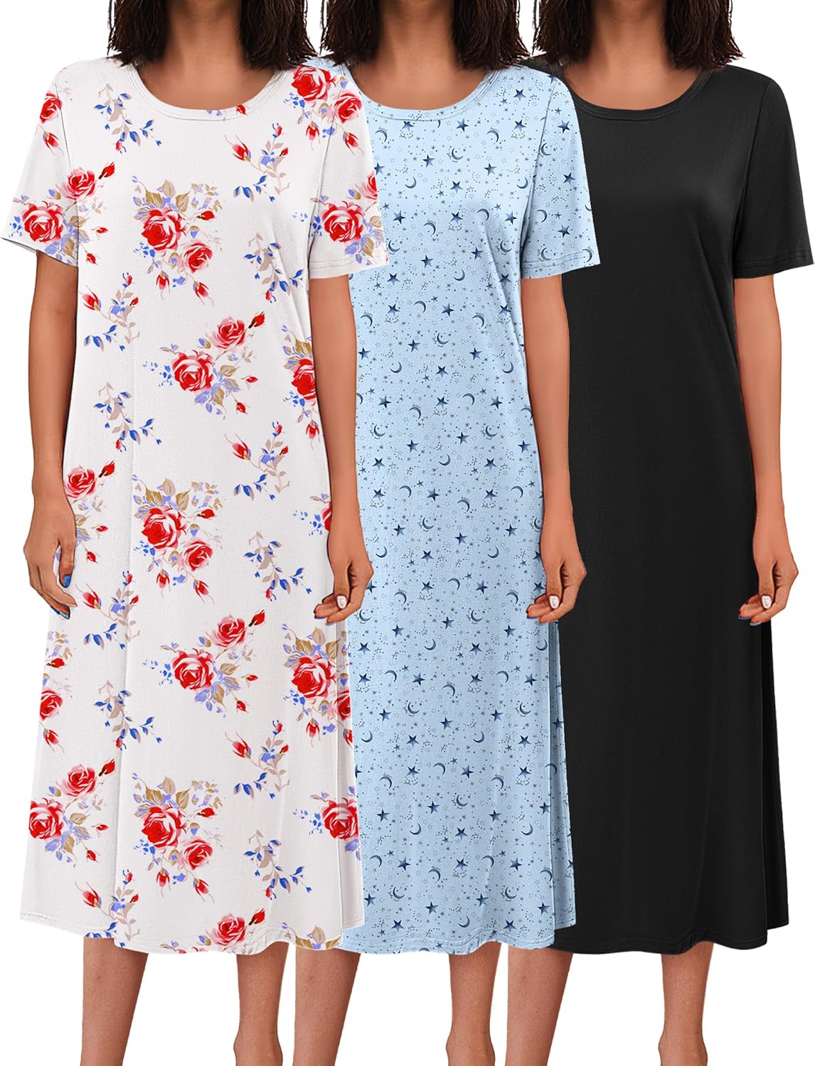 Ekouaer Long Nightgowns for Women - Soft Plus Size Sleepwear