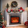 Naice 44ft Electric Fireplace Mantel with Stacked Stone Surround