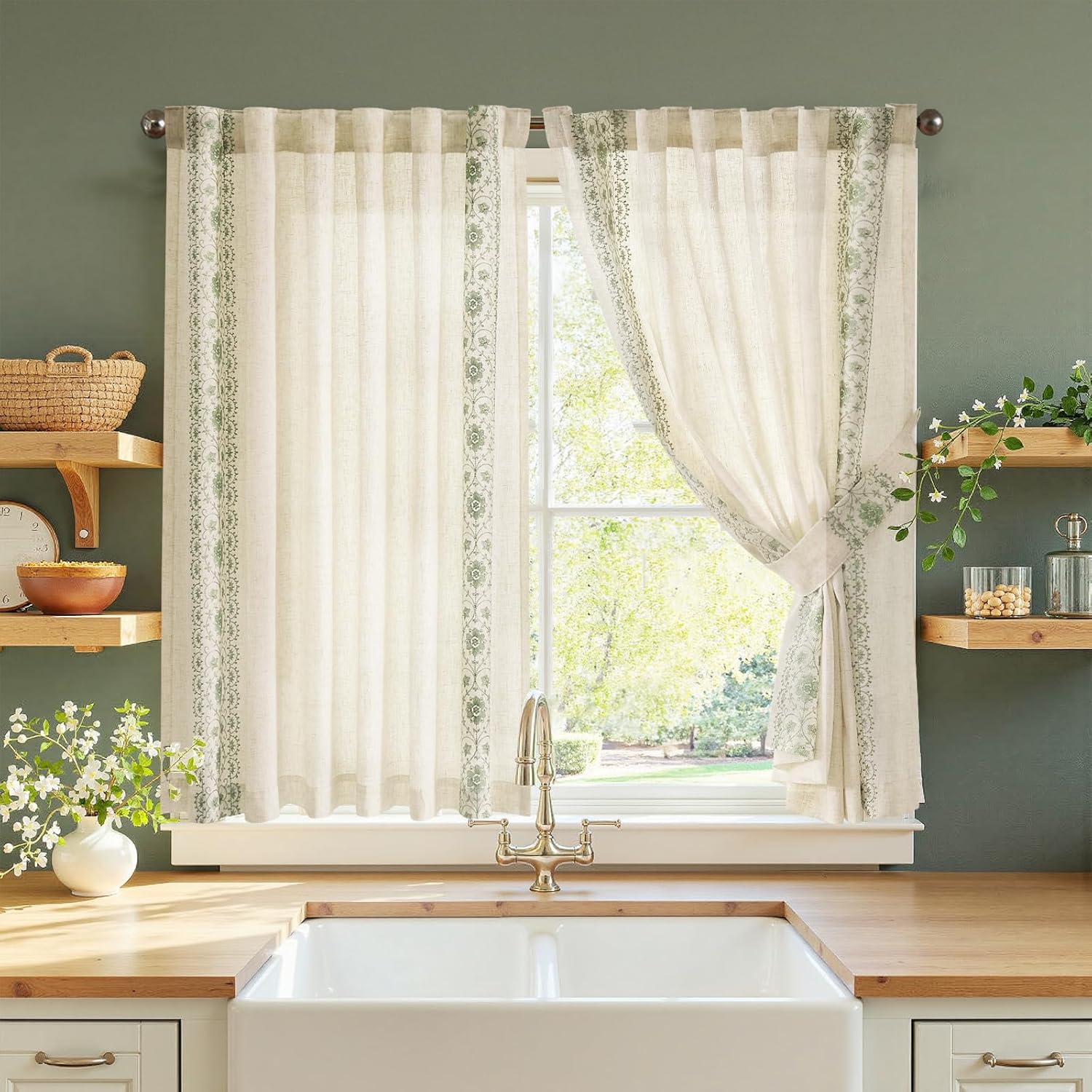 jinchan Small Window Curtains for Kitchen and Bathroom Decor