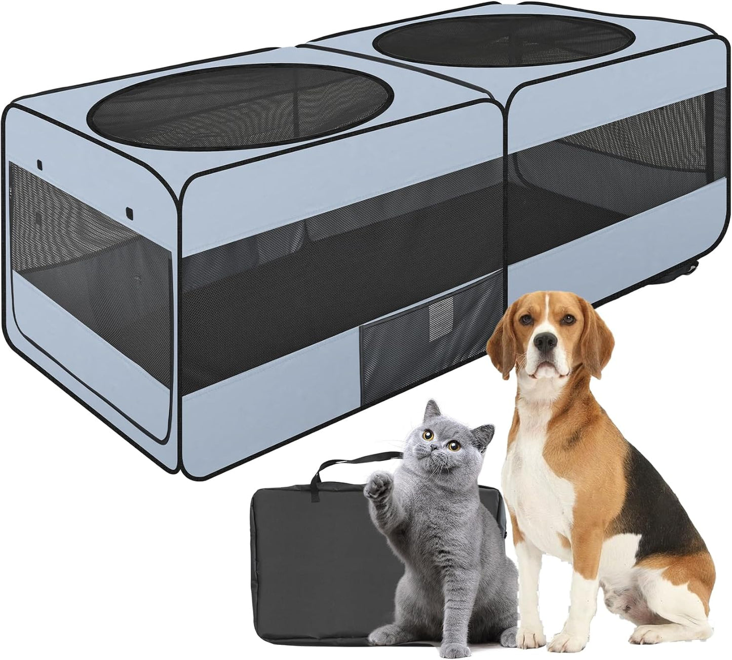2-in-1 Dog Playpen for Indoor and Outdoor Use, Spacious Design