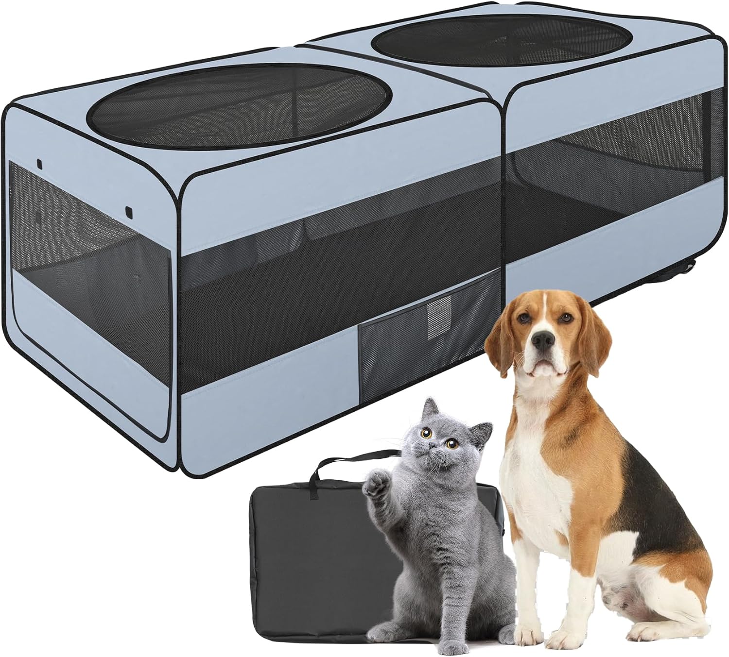 2-in-1 Dog Playpen for Indoor and Outdoor Use, Spacious Design