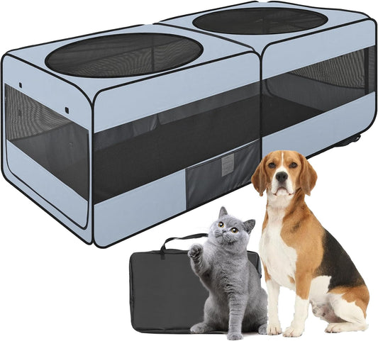 2-in-1 Dog Playpen for Indoor and Outdoor Use, Spacious Design