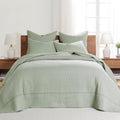 Queen Cotton Bedspread Set in Desert Sage - Oversized 104x106in