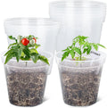 9 Inch Clear Nursery Pots 10 Pack with 20 Plant Labels - Transparent