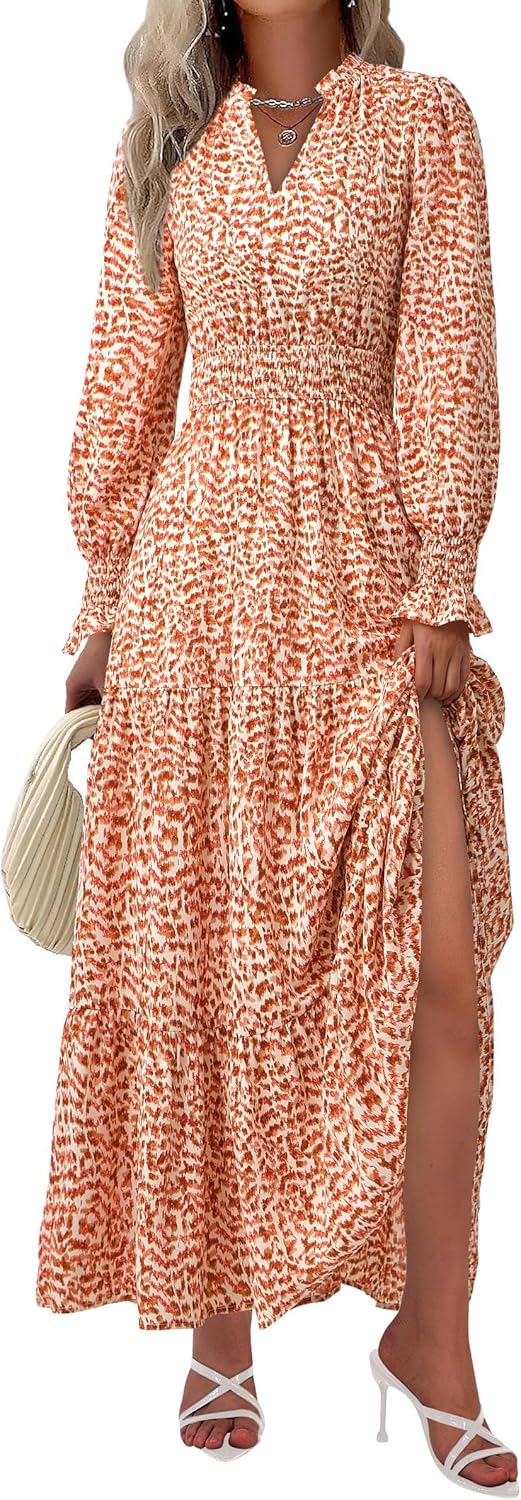 PRETTYGARDEN Women's Floral Maxi Dress for Fall Events