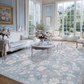 Blue 5x7 Area Rug for Living Room - Washable Soft Vintage Boho