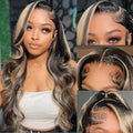 13x6 1b/27 Highlight Ombre Body Wave Lace Front Wig - Natural Look