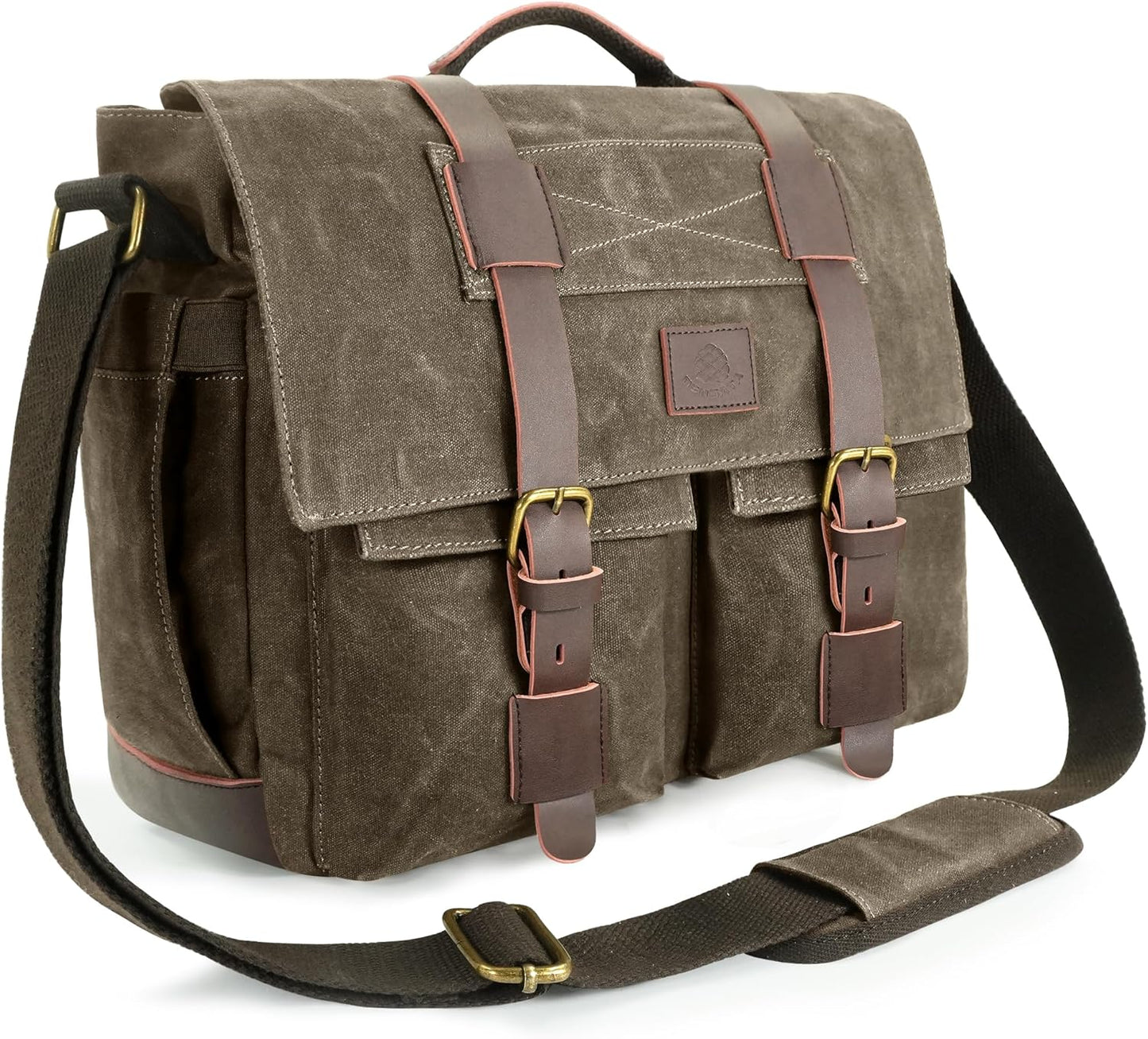 Vintage Water-resistant Messenger Bag for Men, 13-14 Inch Laptop