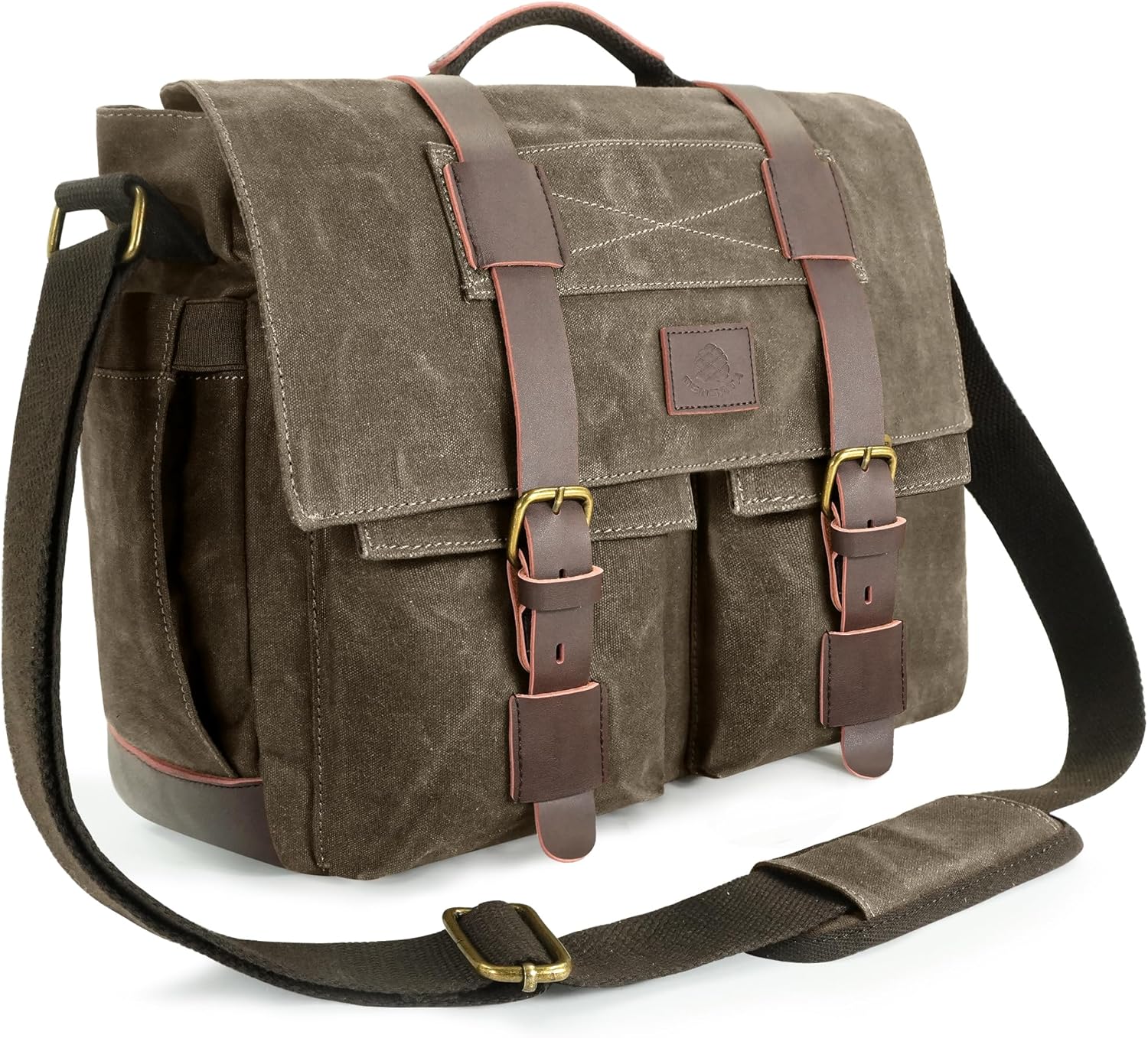 Vintage Water-resistant Messenger Bag for Men, 13-14 Inch Laptop