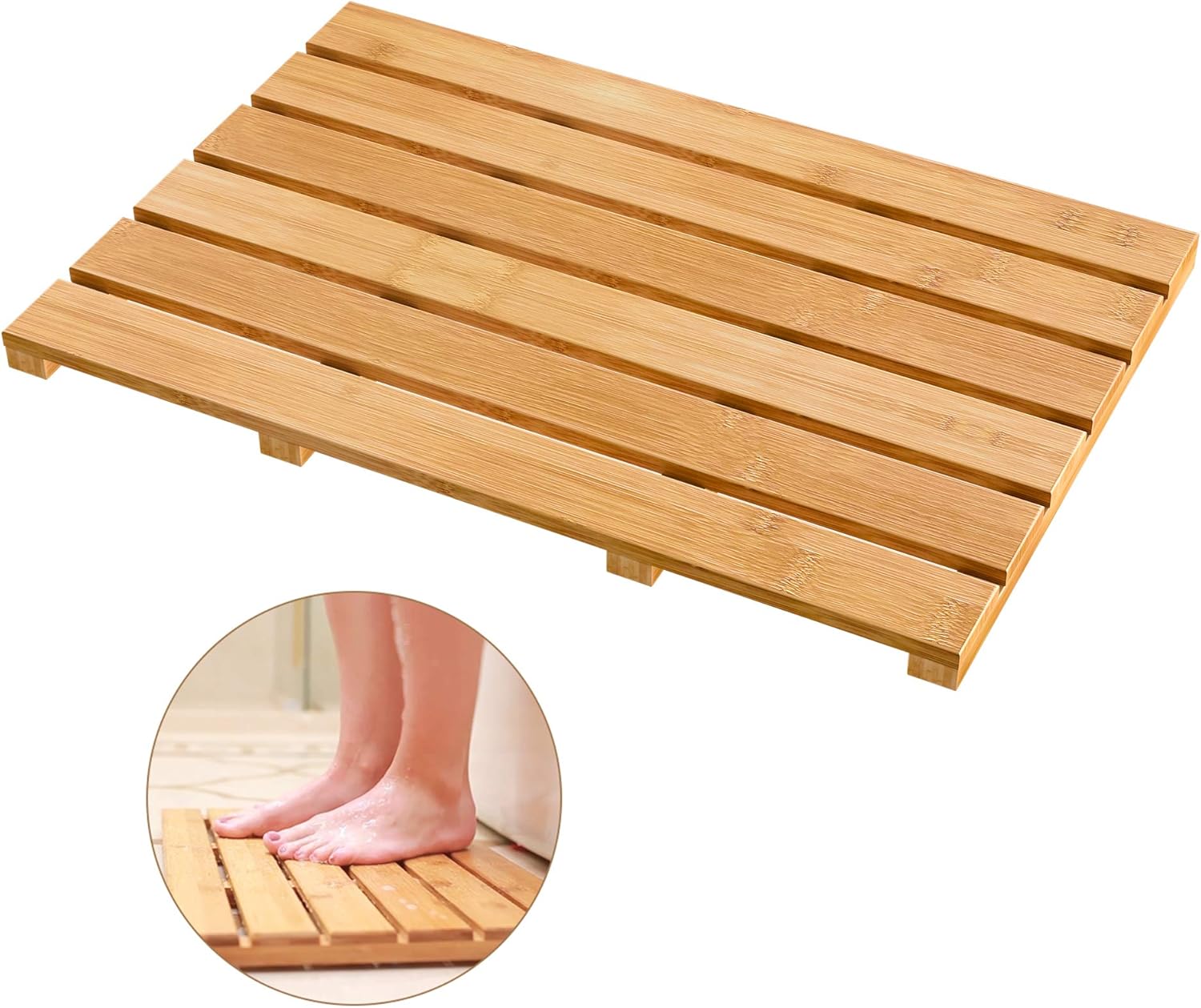 Luxury Waterproof Bamboo Bath Mat for Indoor and Outdoor Use