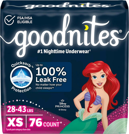 Goodnites Girls' Nighttime Bedwetting Underwear for Extra Small