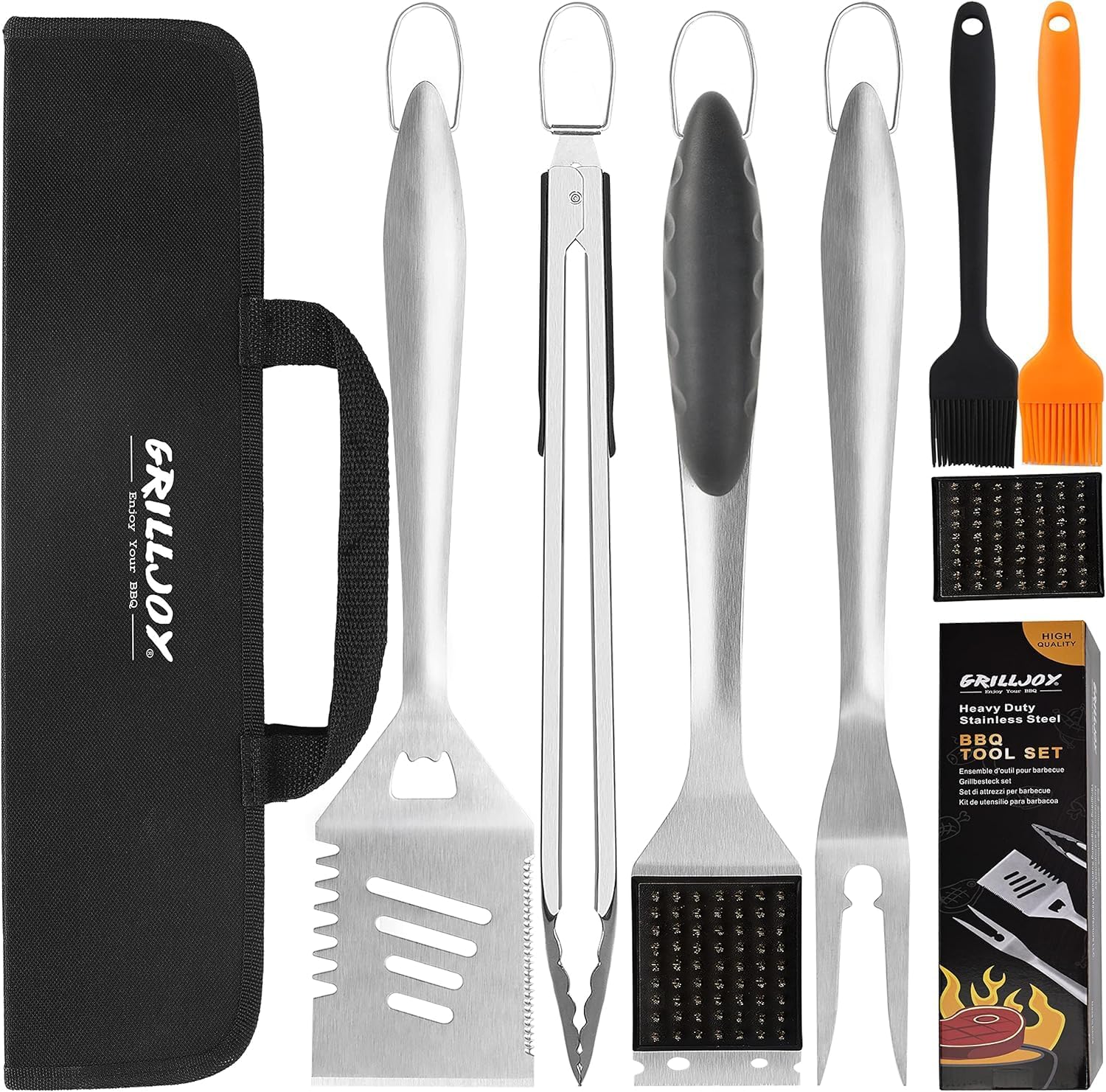 8PCS BBQ Grill Tools Set - Complete Barbecue Accessories Kit