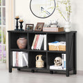 6 Cube Bookcase Farmhouse Wood Low Storage Organizer - Rustic Console