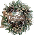 Idyllic 24 in Silver Winter Christmas Wreath - Snowy Pine Door Decor